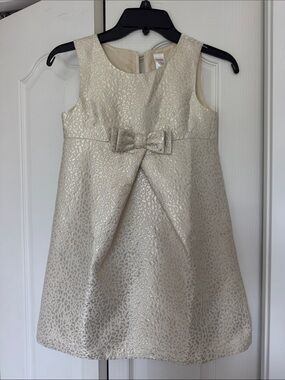 Gymboree Ivory Shimmer Bow-Front Formal Dress